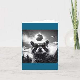 2024 Solar Eclipse Funny Raccoon Selfie Men Women  Card