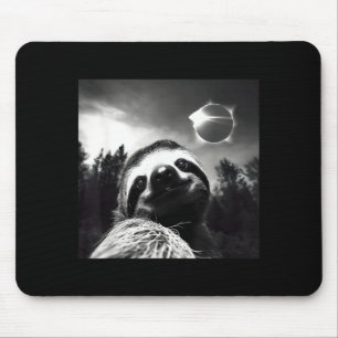 2024 Solar Eclipse Funny Sloth Selfie Men Women  Mouse Pad