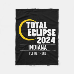 2024 Solar Eclipse Indiana  Fleece Blanket