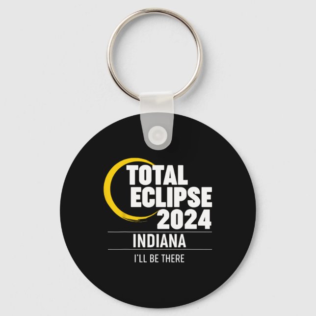 2024 Solar Eclipse Indiana  Key Ring (Front)