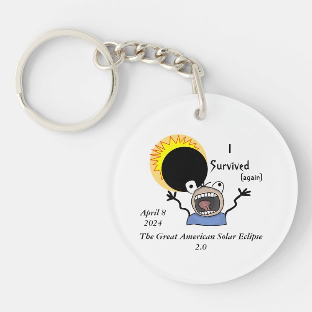 2024 Solar Eclipse Survival Edition Key Ring (Front)