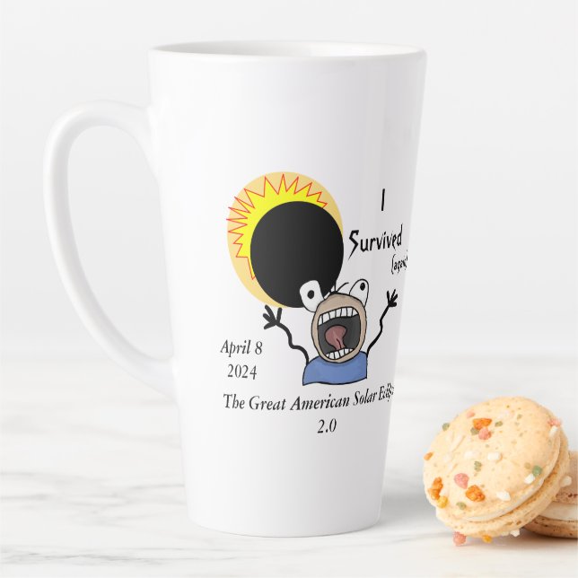 2024 Solar Eclipse Survival Edition Latte Mug (In Situ)
