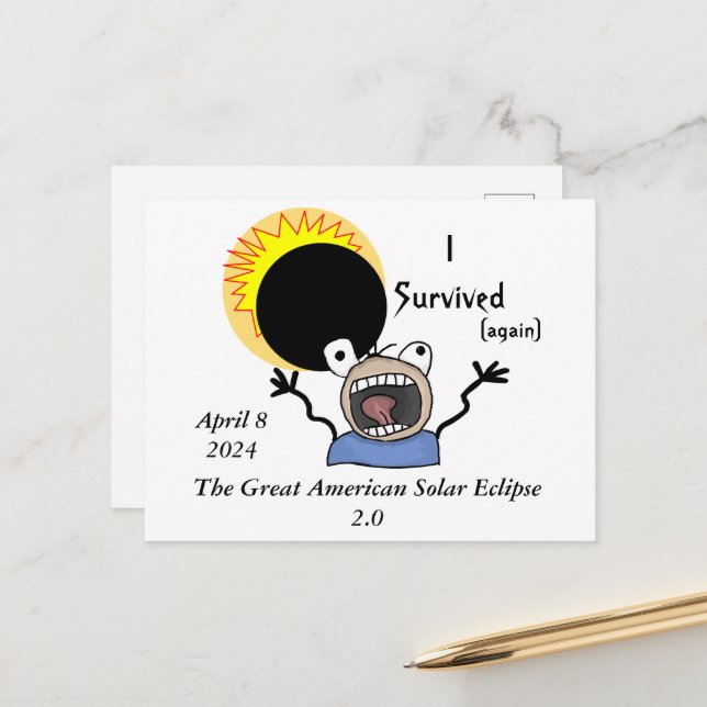 2024 Solar Eclipse Survival Edition Postcard (Front/Back In Situ)