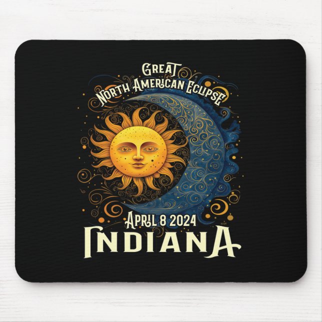2024 Solar Eclipse Totality Celestial Event Souven Mouse Pad (Front)
