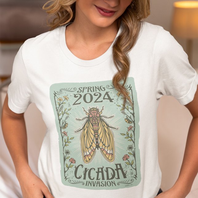 2024 Spring Cicada Invasion T-Shirt (Person wearing t-shirt)
