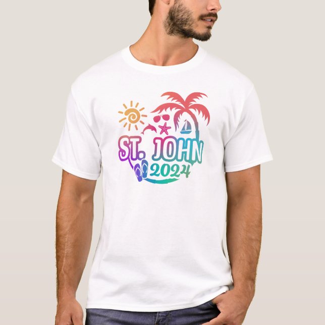 2024 St. John USVI Vacation-Saint John T-shirt (Front)