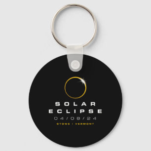 2024 Stowe Vermont Solar Eclipse Key Ring