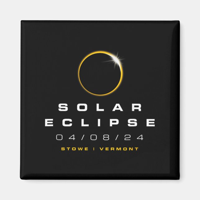2024 Stowe Vermont Solar Eclipse Magnet (Front)