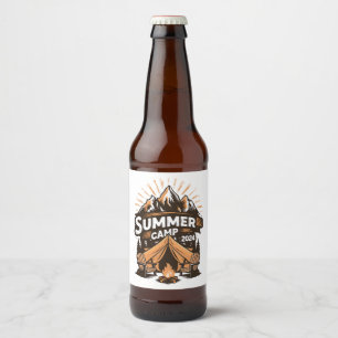 2024 Summer Camp Summer Camping Vacation Matching  Beer Bottle Label