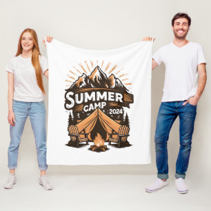 2024 Summer Camp Summer Camping Vacation Matching Fleece Blanket