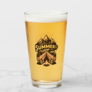 2024 Summer Camp Summer Camping Vacation Matching Glass