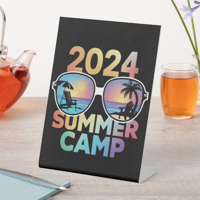 2024 Summer Camp Vacation Matching Family Group Pedestal Sign (In SItu)