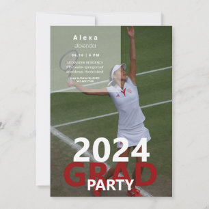 2024 Tennis Photo Graduation Party Invitation