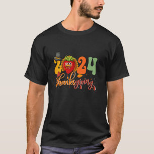 2024 Thanksgiving Strawberry As Turkey Costume Veg T-Shirt