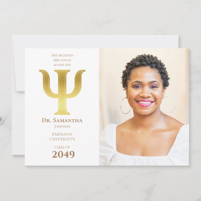 2024 The Doctor Psychology Graduation Photo Psi Dr Invitation (Front)