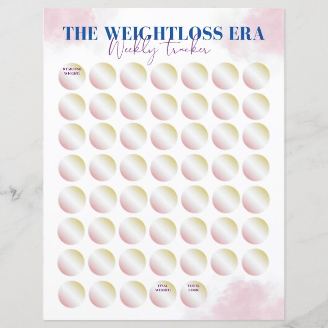 2024 The Weight Loss Era Tracker - 52 Week Tracker (Front)