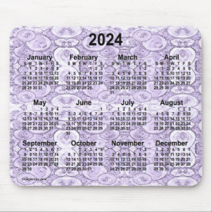 2024 Tiny Bubbles Purple Calendar by Janz Mouse Pad