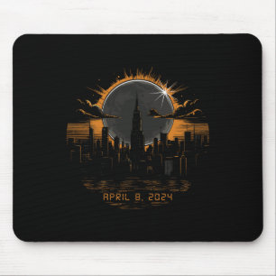2024 Total Solar Eclipse April 8 New York  Mouse Pad