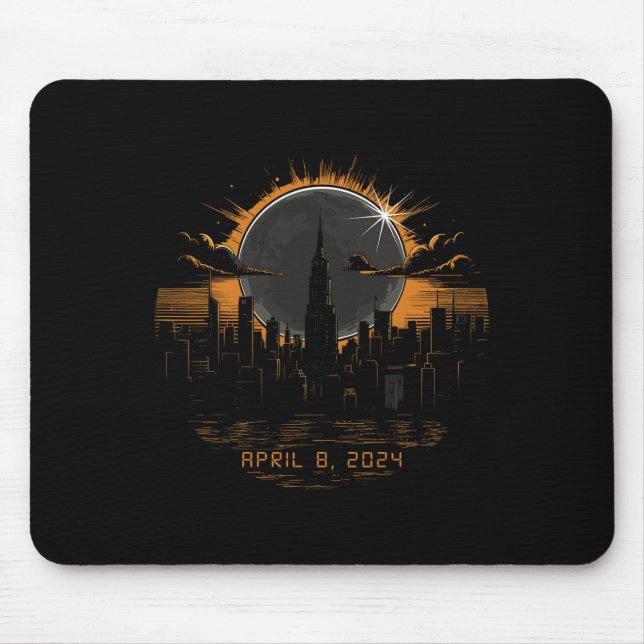 2024 Total Solar Eclipse April 8 New York  Mouse Pad (Front)