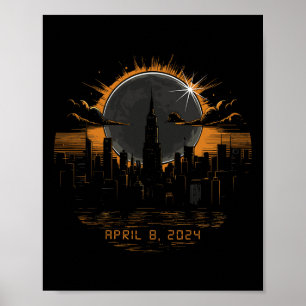 2024 Total Solar Eclipse April 8 New York  Poster