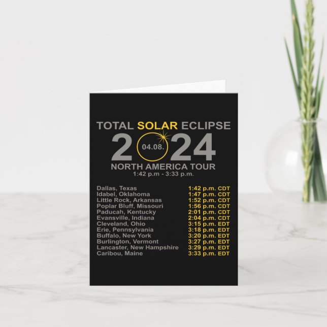 2024 Total Solar Eclipse April 8 Path Of The Eclip Card (Front)