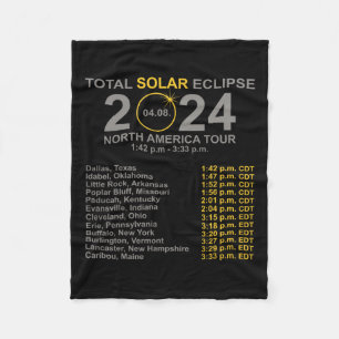 2024 Total Solar Eclipse April 8 Path Of The Eclip Fleece Blanket