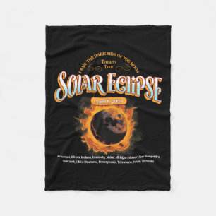 2024 Total Solar Eclipse April 8 Path Of The Eclip Fleece Blanket