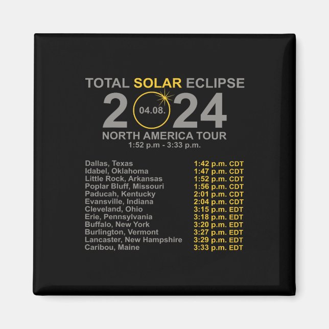 2024 Total Solar Eclipse April 8 Path Of The Eclip Magnet (Front)