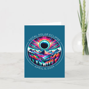 2024 Total Solar Eclipse Artsy Colourful Totality Card