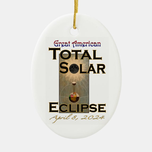 2024 Total Solar Eclipse Ceramic Ornament (Front)