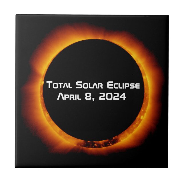 2024 Total Solar Eclipse Ceramic Tile (Front)