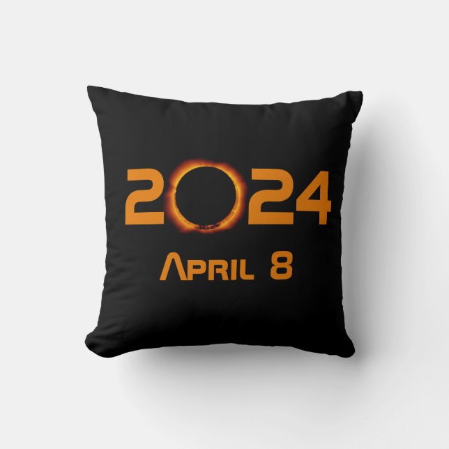 2024 Total Solar Eclipse Date Cushion (Front)