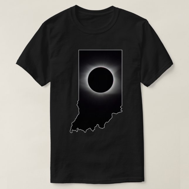 2024 Total Solar Eclipse Indiana T-Shirt (Design Front)