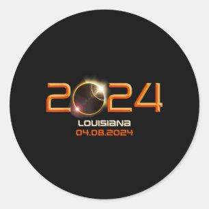 2024 Total Solar Eclipse Louisiana LA Classic Round Sticker