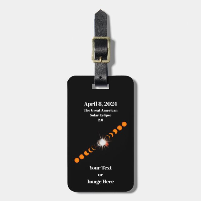 2024 Total Solar Eclipse Luggage Tag (Front Vertical)