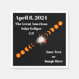 2024 Total Solar Eclipse Paper Napkin