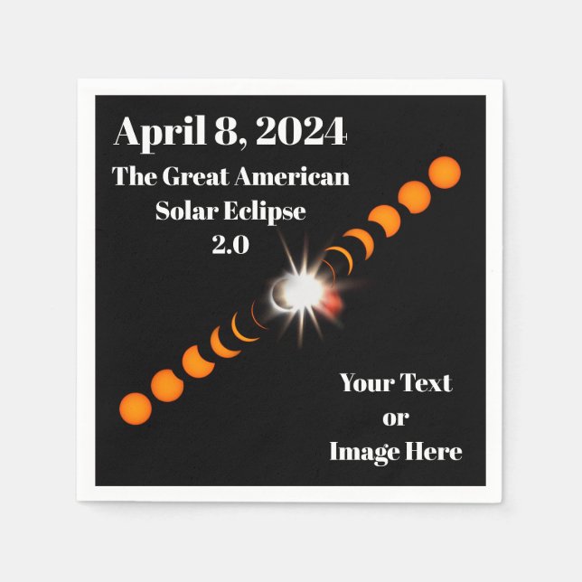 2024 Total Solar Eclipse Paper Napkin (Front)