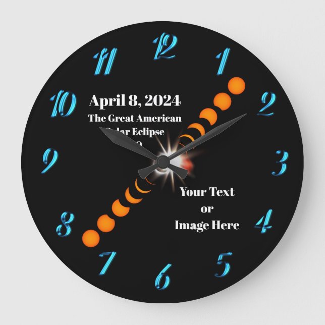 2024 Total Solar Eclipse Pocket Large Clock (Front)