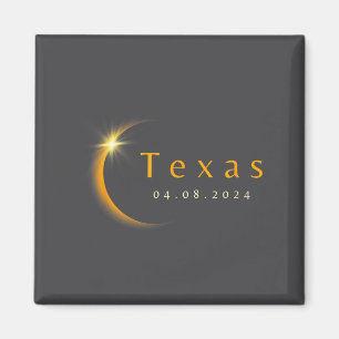 2024 Total Solar Eclipse State Texas April 8, 2024 Magnet