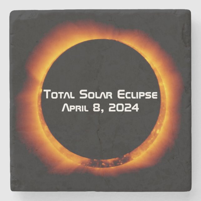2024 Total Solar Eclipse Stone Coaster (Front)