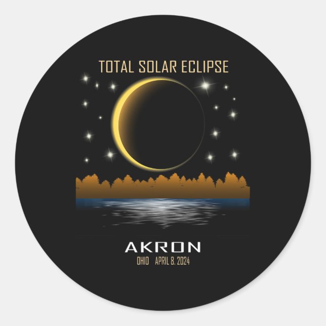 2024 Total Solar Eclipse Totality  Classic Round Sticker (Front)