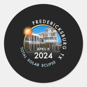 2024 Total Solar Eclipse Totality Fredericksburg T Classic Round Sticker