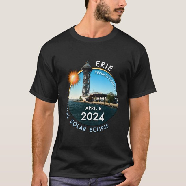 2024 Total Solar Eclipse Totality In Erie Pennsylv T-Shirt (Front)