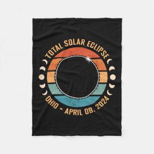 2024 Total Solar Eclipse Totality Path Men Women K Fleece Blanket