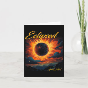 2024 Total Solar Eclipse Totality Sun Moon Card