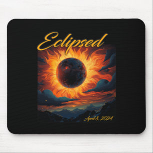 2024 Total Solar Eclipse Totality Sun Moon Mouse Pad