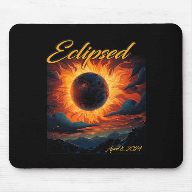 2024 Total Solar Eclipse Totality Sun Moon  Mouse Pad (Front)