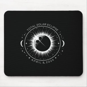 2024 Total Solar Eclipse Totality With April Date Mouse Pad