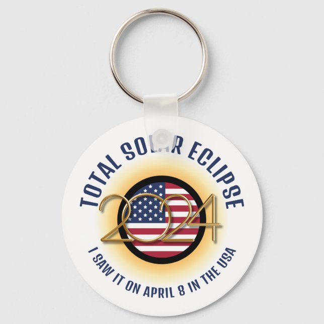  2024 TOTAL SOLAR ECLIPSE USA KEY RING (Front)