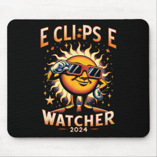 2024 Total Solar Eclipse Watcher Sun Wearing Eclip Mouse Pad